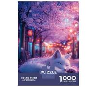 Jigsaw 1000 Pieces for Teenagers Cherry Blossom Fox Rest Jigsaws for Adults Relax Games Birthday Present Unique Gifts for Birthday And Christmas 38x26cm/1000pcs