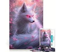 Jigsaw 1000 Pieces for Teenagers Cherry Blossom Fox Sharp Cut Craft Mental Exercise Fun Chill Time Play Birthday Activity (38x26cm)