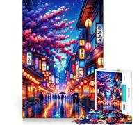 Jigsaw 1000 Pieces for Teenagers Cherry Blossom Night Fine Joint Fun Brain Teasing Play Cozy Game Play Birthday Game Gift (50x75cm)