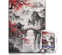 Jigsaw 1000 Pieces for Teenagers Chinese Landscape Tough Challenge Educational Game Gifts for Women Men (size 38x52cm)