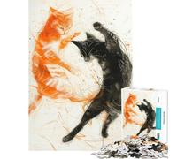 Jigsaw 1000 Pieces for Teenagers Clash of The Cats Difficult And Challenge Pattern Assembly Impossible Game Suitable for People Aged 14 And Above (50x75cm)