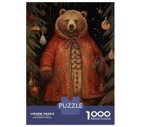 Jigsaw 1000 Pieces for Teenagers Classic Xmas Bear Puzzles for Adults Hands-on Game Enhance Memory Birthday And Unique Gifts 52x38cm/1000pcs
