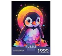 Jigsaw 1000 Pieces for Teenagers Colorful Penguin And Moon Puzzle for Adults Relaxing Games But Fun And Humorous Unique Gifts for Birthday And Christmas 38x26cm/1000pcs