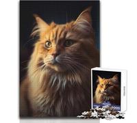 Jigsaw 1000 Pieces for Teenagers Confident Ginger Cat Unique Challenge Game Precision Cutting Educational Toy Size 38x26cm