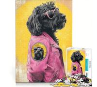 Jigsaw 1000 Pieces for Teenagers Cool Dog in Pink Jacket, Impossible Game, Difficult Challenge, Gifts for Friends And Family 50x75cm