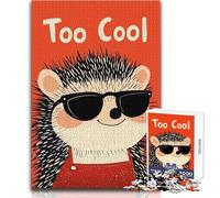 Jigsaw 1000 Pieces for Teenagers Cool Hedgehog with Sunglasses Tough Challenge Educational Game Gifts for Women Men (size 50x75cm)