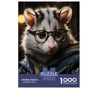 Jigsaw 1000 Pieces for Teenagers Cool Opossum Animals Puzzle for Adults Relaxing Games But Fun And Humorous Unique Gifts for Birthday And Christmas 38x26cm/1000pcs