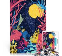 jigsaw 1000 pieces for teenagers Coral Reef Night Abstract Minimalist Art Illustration Denkspiel für Heimdekoration75x50cm