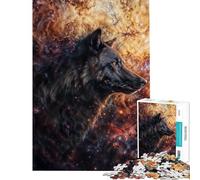 Jigsaw 1000 Pieces for Teenagers Cosmic Nebula Wolf Help The Brain Exercise Wall Art Home Decoration Toys Suitable for People Aged 14 And Above (38x52cm)