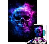 Jigsaw 1000 Pieces for Teenagers Cosmic Skull with Nebula Background Educational Challenge Wall Decoration Relaxing Games for And from 14 Years And over (38x26cm)