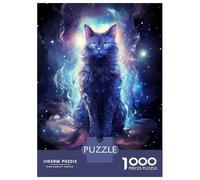 Jigsaw 1000 Pieces for Teenagers Cosmic Space Cat Adult Jigsaw Puzzle DIY Toys Difficult Hard Unique Gifts for Birthday And Christmas 38x26cm/1000pcs