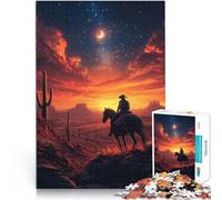 jigsaw 1000 pieces for teenagers Cowboy at Sunset Help the brain exercise addictive toys to cultivate patience Birthday Gift 50x70cm