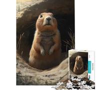 Jigsaw 1000 Pieces for Teenagers Curious Prairie Dog Challenging To Complete Perfect Decoration Anti-Stress Toys for And from 14 Years And over (50X75CM)