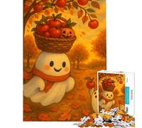 Jigsaw 1000 Pieces for Teenagers Cute Baby Ghost in Autumn Help The Brain Exercise Wall Art Home Decoration Toys Suitable for People Aged 14 And Above (38x52cm)