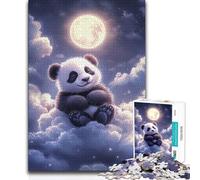 Jigsaw 1000 Pieces for Teenagers Cute Panda in Clouds Learning Educational Relaxing Games for Age 14+ Game (size 50x75cm)