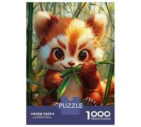 Jigsaw 1000 Pieces for Teenagers Cute Red Panda Eating Bamboo Jigsaw for Adults Hands-on Game Difficult Challenge Difficult And Challenge 38x26cm/1000pcs