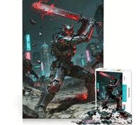 Jigsaw 1000 Pieces for Teenagers Cyberpunk Demon Warrior with Chainsaw Sword, Relaxing Games, Difficult Challenge, Artists' Collection, Fine Arts 50x75cm