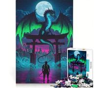 Jigsaw 1000 Pieces for Teenagers Cyberpunk Dragon And Samurai, Relaxing Games, Difficult Challenge, Artists' Collection, Fine Arts 50x75cm