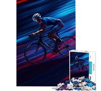 Jigsaw 1000 Pieces for Teenagers Cyclist in Motion for Educational Game Challenge Toy Brain Teaser Game Tough Challenge Secret Santa Gifts (Size 38x26cm)