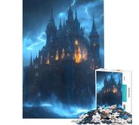 Jigsaw 1000 Pieces for Teenagers Dark Castle in Storm Educational Game Learning Educational Toys Art Work Gifts Precision Cutting (Size 50x75cm)