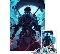 Jigsaw 1000 Pieces for Teenagers Dark Warrior with Swords Learning Educational Toys Relaxing Games Birthday Present Birthday Gifts (Size 38x26cm)