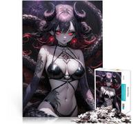 jigsaw 1000 pieces for teenagers Demon Girl with Red Eyes Denksportaufgabe für Geeignet für die Schreibtischdekoration38x26cm