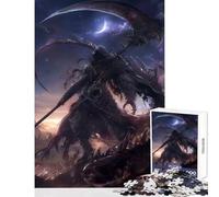 Jigsaw 1000 Pieces for Teenagers Demonic Demon Grim Reaper Home Decoration Toys Art Work Gift Relax Games with Fully Interlocking Randomly Shaped Pieces Size 50x75cm