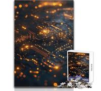 Jigsaw 1000 Pieces for Teenagers Digital Circuitry Glow Relaxing Gentle Leisure Pursuit Fine Smooth Cut Craft Toy Size 38x52cm