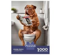 Jigsaw 1000 Pieces for Teenagers Dogue De Bordeaux Bathroom Puzzle for Adults Toy Wall Decor But Fun And Humorous Unique Gifts for Birthday And Christmas 52x38cm/1000pcs