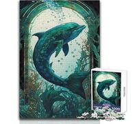 Jigsaw 1000 Pieces for Teenagers Dolphin Amiable Tough Challenge Educational Game Gifts for Women Men (size 50x75cm)