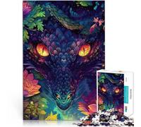jigsaw 1000 pieces for teenagers Dragon in Bloom Neon Fantasy Art Analyse und Logik Geeignet für die Schreibtischdekoration38x26cm