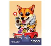 Jigsaw 1000 Pieces for Teenagers Driving Corgi Jigsaws for Adults Brain Teaser Game Pattern Assembly Birthday And Unique Gifts 38x26cm/1000pcs