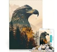 Jigsaw 1000 Pieces for Teenagers Eagle Double Exposure, Educational Game, Birthday Present, Deal As Gifts for The Whole Family 50x75cm
