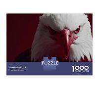 Jigsaw 1000 Pieces for Teenagers Eagle Portrait with Red Lighting Puzzle for Adults Toy Wall Decor But Fun And Humorous Unique Gifts for Birthday And Christmas 38x26cm/1000pcs