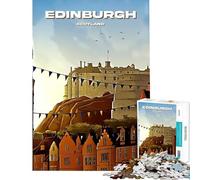 Jigsaw 1000 Pieces for Teenagers Edinburgh Travel Art Difficult And Challenge Pattern Assembly Impossible Game Suitable for People Aged 14 And Above (38x52cm)
