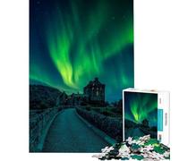 Jigsaw 1000 Pieces for Teenagers Eilean Donan Castle Aurora for Birthday, Chrismas Improve Memory Impossible Game Suitable for People Aged 14 And Above (50x75cm)
