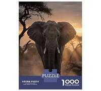 Jigsaw 1000 Pieces for Teenagers Elephant Walking at Sunset Adult Jigsaw Puzzle DIY Toys Difficult Hard Unique Gifts for Birthday And Christmas 70x50cm/1000pcs
