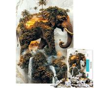 Jigsaw 1000 Pieces for Teenagers Elephant's Sacred Domain Jigsaw for Adults Hands-on Game Home Decoration Parent-child Interaction (Size 50x75cm)