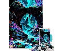 Jigsaw 1000 Pieces for Teenagers Enchanted Glowing Cave Landscape Jigsaws for Adults Relax Games Perfect Decoration for Is Ideal As A Gifts (Size 50x75cm)