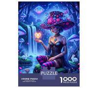 Jigsaw 1000 Pieces for Teenagers Enchanting Forest Witch with Heart Teenager Puzzles Hands-on Game Perfect Decoration for Is Ideal As A Gift 70x50cm/1000pcs
