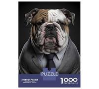 Jigsaw 1000 Pieces for Teenagers English Bulldog Mens Suit Puzzle for Adults Relaxing Games Presents for Women for Is Ideal As A Gift 52x38cm/1000pcs