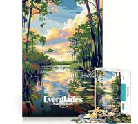 Jigsaw 1000 Pieces for Teenagers Everglades National Park Illustration Precise Cut Art Smart Brain Toy Relax Play Time Birthday Activity (50x75cm)