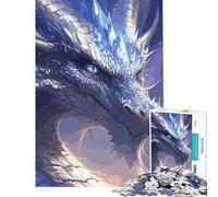 Jigsaw 1000 Pieces for Teenagers Eye Blue Dragon Challenging To Complete Perfect Decoration AntiStress Toys for And from 14 Years And over (38X52cm)