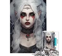 Jigsaw 1000 Pieces for Teenagers Fantasy Elf Portrait with Blood Tears Educational Game Learning Educational Toys Art Work Gifts Precision Cutting (Size 50x75cm)