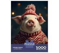 Jigsaw 1000 Pieces for Teenagers Festive Swine Chic Jigsaws for Adults Brain Teaser Game Pattern Assembly Birthday And Unique Gifts 38x26cm/1000pcs
