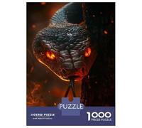 Jigsaw 1000 Pieces for Teenagers Fiery Serpent's Gaze Jigsaws for Adults Brain Teaser Game Pattern Assembly Birthday And Unique Gifts 38x26cm/1000pcs