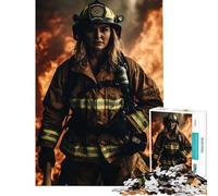 Jigsaw 1000 Pieces for Teenagers Firefighter in Action Difficult And Challenge Pattern Assembly Impossible Game Suitable for People Aged 14 And Above (50x75cm)