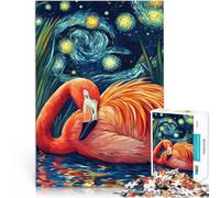 jigsaw 1000 pieces for teenagers Flamingo Night Sky Challenging To Complete But Fun And Humorous Wishlist with Santa Claus 50x70cm