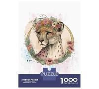 Jigsaw 1000 Pieces for Teenagers Floral Watercolor Cheetah Adult Jigsaw Puzzle DIY Toys Difficult Hard Unique Gifts for Birthday And Christmas 70x50cm/1000pcs