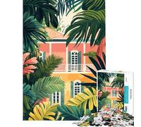Jigsaw 1000 Pieces for Teenagers Florida Tropical Architecture Minimalist Art Toys Educational Games Practical Game Birthday Present Secret Santa Gifts (size 50x75cm)